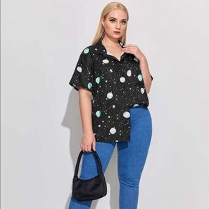 LAST CHANCE Shein Curve Galaxy Button Down - Size 1XL/14